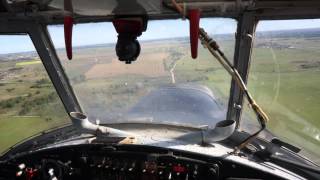 Antonov An2 landing Klaipeda grass strip of the airport Lithuania [upl. by Lynna]