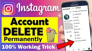 Instagram account delete kaise kare permanently  How to Delete Insta account permanently 2024 [upl. by Ecinnej693]