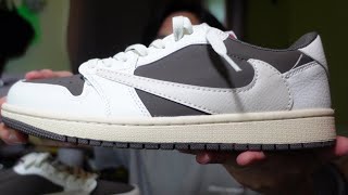 Travis Scott Jordan 1 Low Reverse Mocha From DHGate  Review  On Foot [upl. by Revart]