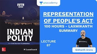 L87 Representation of Peoples Act  100 Hours  Laxmikanth Summary  UPSC CSE  Sidharth Arora [upl. by Ednihek145]