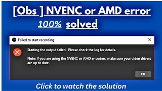 How to fix  Obs NVENC or AMD encoder error [upl. by Trebmer]