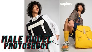 Male Model Photoshoot Designer Bags Collection Shoot  Behind the Scenes [upl. by Diandre]