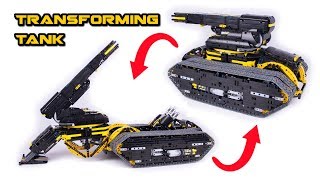 Transforming Lego Technic Tank  Howitzer  Full RC [upl. by Nawaj]