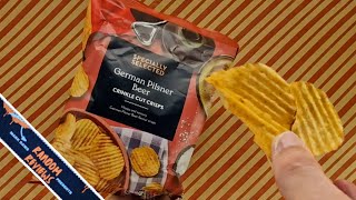 Specially Selected German Pilsner Beer Crinkle Cut Crisps  Random Reviews [upl. by Kcirevam]