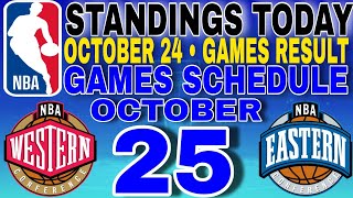 nba standings today October 24 2024  games results  games schedule October 25 2024 [upl. by Neirbo]