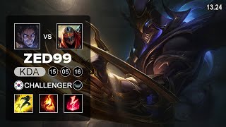 ZED99 Zed vs Sylas Mid  KR Challenger  Patch 1324 Season 13 [upl. by Regdor]