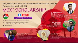 MEXT Scholarship Application Procedure Live session by BSAAJ [upl. by Reemas]