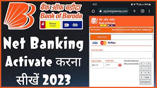 BOB Net Banking Activate Kaise Kare 2023  How to Register Bank Of Baroda Net Banking 2023 [upl. by Ramona654]