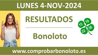 Resultado del sorteo Bonoloto del lunes 4 de noviembre de 2024 [upl. by Htenaj]