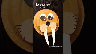 Paper plate craft for kids  seal fish diy crafts diy youtubeshorts craft shorts [upl. by Yaya]