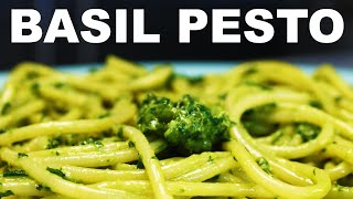 Basil pesto alla Genovese  knife or mortar amp pestle method [upl. by Ahseikan]