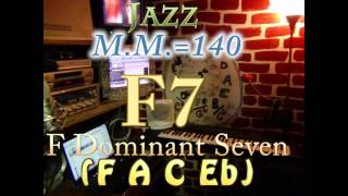 F7 Dominant Seven F A C Eb  Jazz  MM140  One Chord Backing Track [upl. by Htebezile]