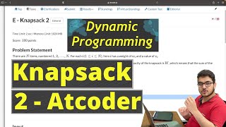 Knapsack 2 Atcoder Tutorial With Code Dynamic Programming  CP Course EP 96 [upl. by Hanako334]