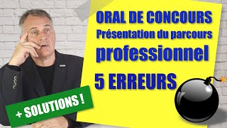 Oral de concours  exemple de présentation du parcours professionnels Débutant et confirmés [upl. by Joela848]