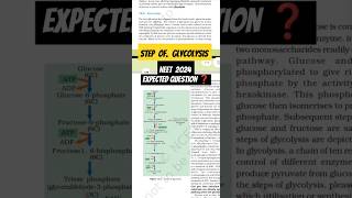 Step of GlycolysisNeet 2024 Expected Questions 😱neet2024glycolysisstepofglycolysis [upl. by Aifas]