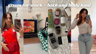 Get ready with me for work  bath and body works haul ♡ vlogmas [upl. by Lindbom595]