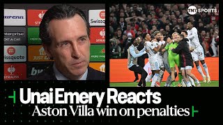 quotENJOY THE MOMENTquot 🔥  Unai Emery  Aston Villa beat Lille 43 on penalties UECL [upl. by Fortunna]