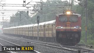 Beautiful MONSOON  One AWESOME Rainy Day  7 In One TRAINS  Train Videos  Indian Railways [upl. by Hayifas]