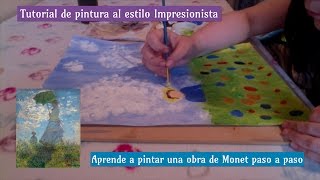 Tutorial de Pintura al estilo del Impresionismo para niños [upl. by Ahsaelat]