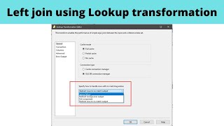 11 Left join using Lookup transformation  SSIS lookup transformation [upl. by Archie]