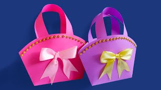 Easy Paper Purses  Mothers Day Gift 👜 [upl. by Sorazal699]