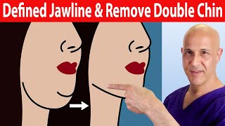 Defined Jawline amp Remove Double Chin Effective Home Exercises  Dr Mandell [upl. by Eilarol]