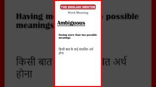 Ambiguous Meaning  Word Meaning  The English Mentor [upl. by Marino]