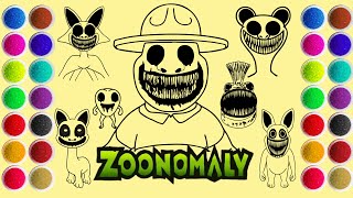 Drawing and Coloring All Zoonomaly Monsters Zookeeper Monster Bunny Monster Fish and More [upl. by Aihsaei]