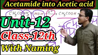 Acetamide into Acetic acidHydrolysis of AcetamideOrganic Conversion12th Class Unit 12 [upl. by Vernita28]