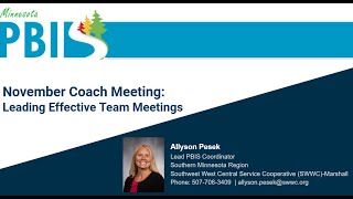 PBIS November Coach Meeting [upl. by Leyes]