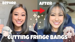 cutting fringe bangs  Easily hidden bangs tutorial  GABBY HUA [upl. by Delano95]