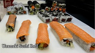 Uramaki Sushi Roll with Tuna and Salmon by Sushi Man Santosh [upl. by Pepito597]