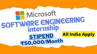 Microsoft Internship 2024  STIPEND ₹50000Month  Freshers  Under Graduates  Summer Internship🔥🔥 [upl. by Lrem]