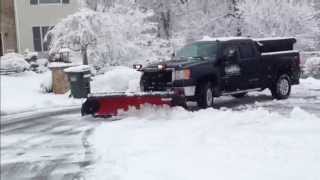 8 Western Snow Plow With Buyers Pro Wings Plowing [upl. by Ozan902]