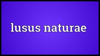 Lusus naturae Meaning [upl. by Rainie232]