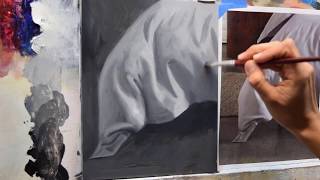 Painting folds in fabric  drapery [upl. by Aerdnna]