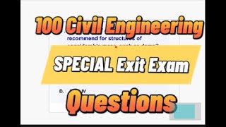 100 special civil engineering exit exam questions [upl. by Ecarg]