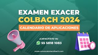 Fechas Aproximadas de Exámenes EXACER COLBACH 2024 [upl. by Akeim]