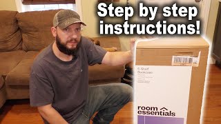 How to Assemble Room Essentials 5 Shelf Bookcase from Target [upl. by Phaidra]