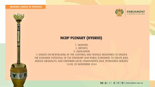 NCOP PLENARY HYBRID 05 November 2024 [upl. by Sacram]