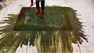 Cleaning stages of a carpet that is about to rot  Carpet cleaning satisfying [upl. by Noimad]