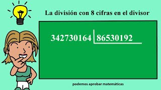 Hacer divisiones con 8 cifras en el divisor [upl. by Ahsha]