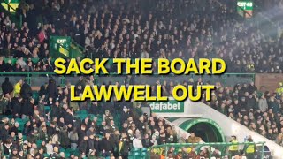 CELTIC FANS SHOUT SACK THE BOARD LAWWELL OUT vs HEARTS  TOXIC ATMOSPHERE [upl. by Jehoash996]