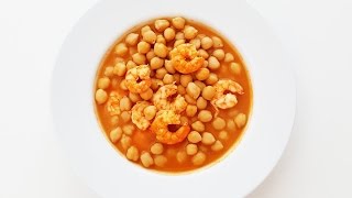 Garbanzos con langostinos  Cocina a Sentimiento [upl. by Meadows]