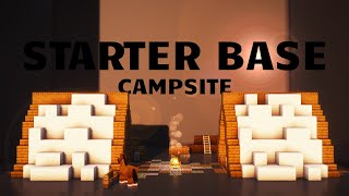 Easy Minecraft Campsite STARTER BASE you can build [upl. by Yerffe]