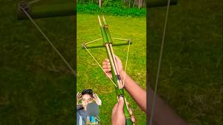 bow toys bowmaker bambooshoot archery bowandarrow bamboo hunting bamboocraft diy shorts [upl. by Asin]