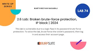 26 Lab Broken bruteforce protection IP block  2024 [upl. by Wendi]