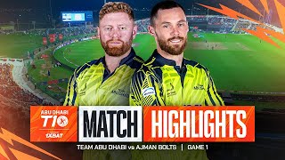 2024 Abu Dhabi T10 I Match 1 Highlights Team Abu Dhabi vs Ajman Bolts  Season 8 [upl. by Glimp981]