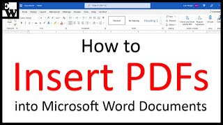 How to Insert PDFs into Microsoft Word Documents PC amp Mac [upl. by Cud]