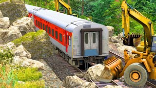 TRAIN CROSSING LANDSLIDE TRAIN RESCUE SITE  BUMPY RAILROAD Train Simulator  Railwork  NTG GAMING [upl. by Ramas242]